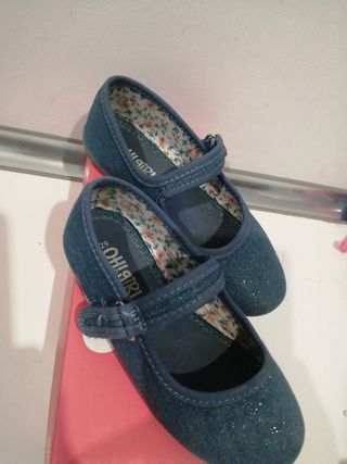 Manoletina niña azul vaquero talla 29
