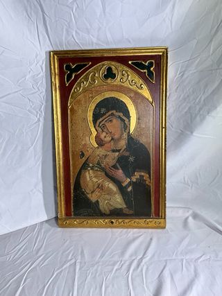 Icono antiguo Jesús y María