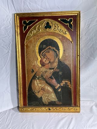 Icono antiguo Jesús y María