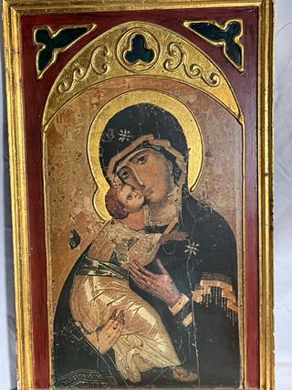 Icono antiguo Jesús y María