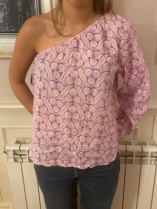 Top camisa cruzada natura talla M nueva