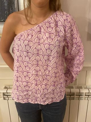 Top camisa cruzada natura talla M nueva
