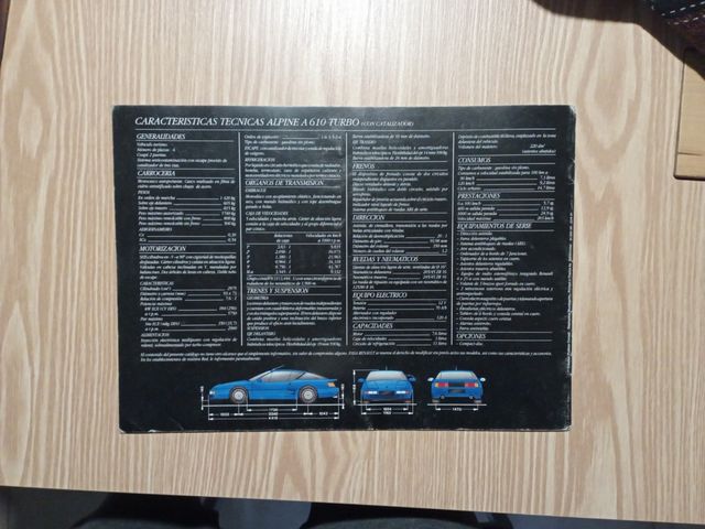 Catálogo Renault Alpine A610 Turbo