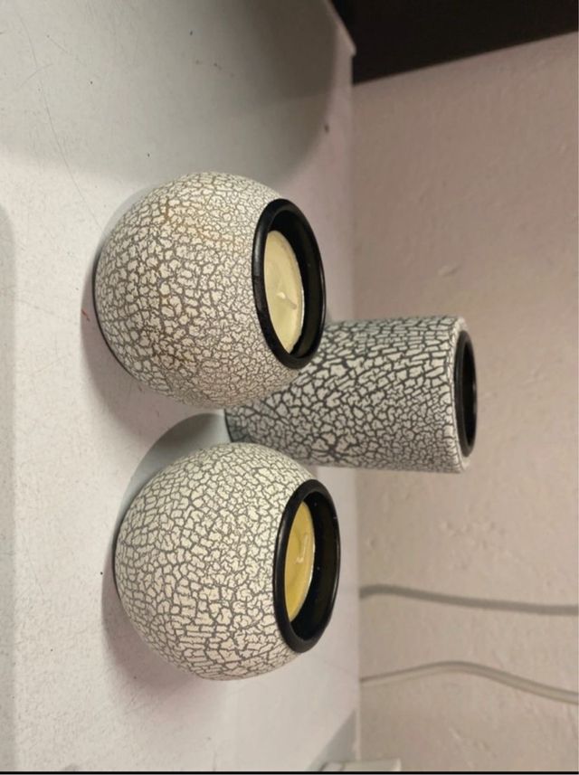 Candele Decorative con Effetto Pietra  Set da 3 Pezzi