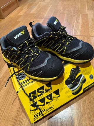 Zapatos seguridad WorkFit negros/amarillos