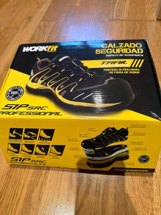 Zapatos seguridad WorkFit negros/amarillos
