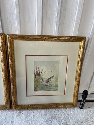 ✅ coppia di quadri in foglia d'oro realizzati in Francia