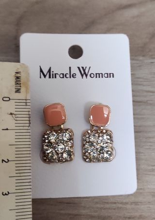 Orecchini per lobi forati, dorati e salmone