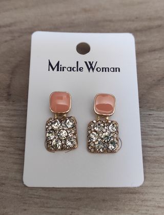 Orecchini per lobi forati, dorati e salmone