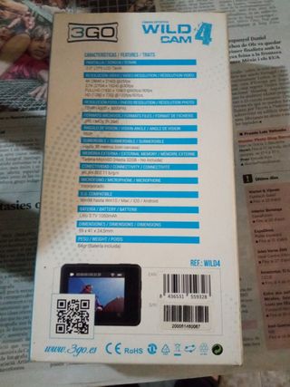 Cámara deportiva 4k 3go Wild cam