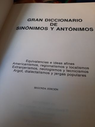 Diccionario De Sinonimos Y Antonimos
