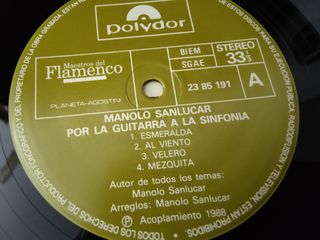 Vinilo Manolo Sanlucar - Maestros del Flamenco