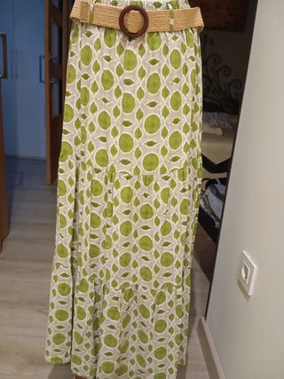 Falda larga estampado L original 