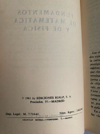 Libro: fundamentos de Matemática y Física