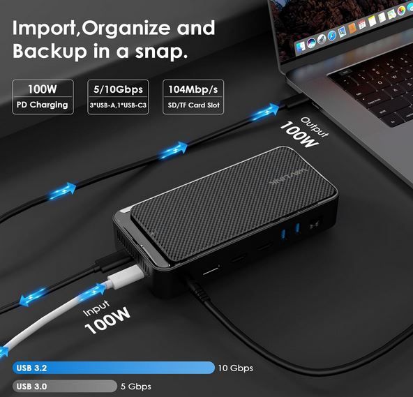WAVLINK USB C Docking Station 3 Monitores NUEVO. afbeelding 3