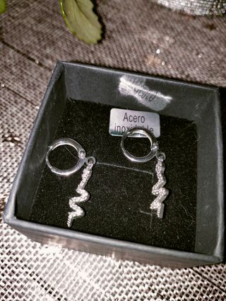 Pendientes Plata - Diseño Relámpago