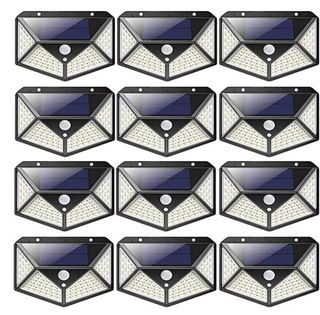 12x Faretti 100 Led Energia Solare Sensore Movimen