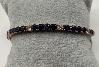 Pulsera de oro de 18 kt con zafiros y diamantes
