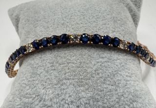 Pulsera de oro de 18 kt con zafiros y diamantes