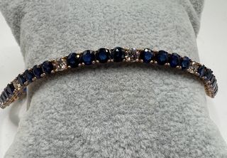 Pulsera de oro de 18 kt con zafiros y diamantes