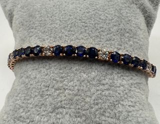 Pulsera de oro de 18 kt con zafiros y diamantes