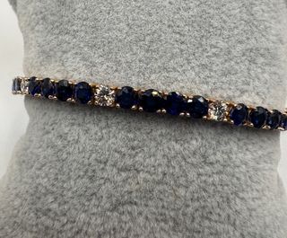 Pulsera de oro de 18 kt con zafiros y diamantes
