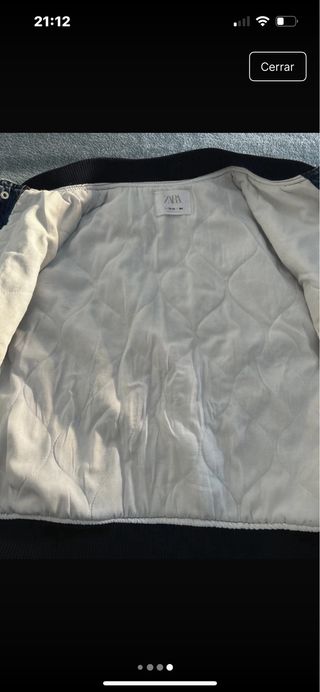 Chaqueta universitaria Zara - Azul y Beige. Niño
