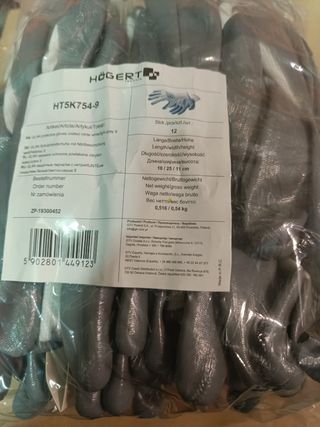 Guantes Sager grises - 10 unidades