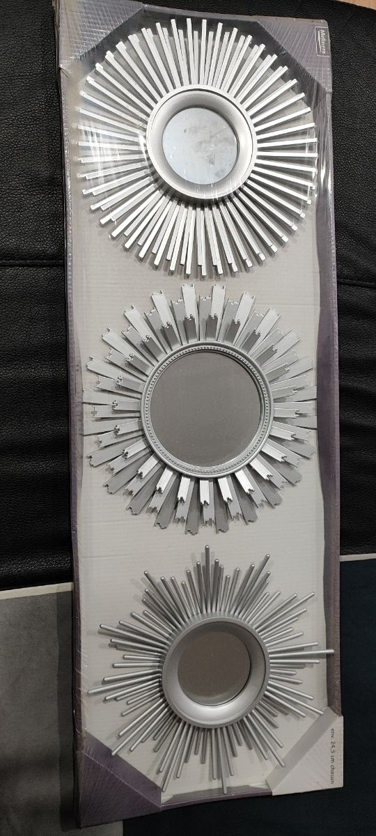 3 Espejos Sol - Decoración Plata