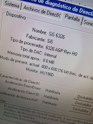 Tarjeta gráfica SiS 6326 8MB AGP