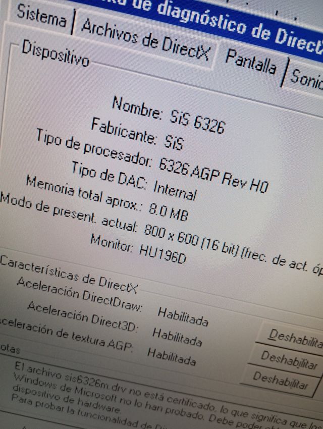 Tarjeta gráfica SiS 6326 8MB AGP