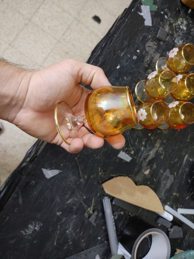 Copas de cristal de flores