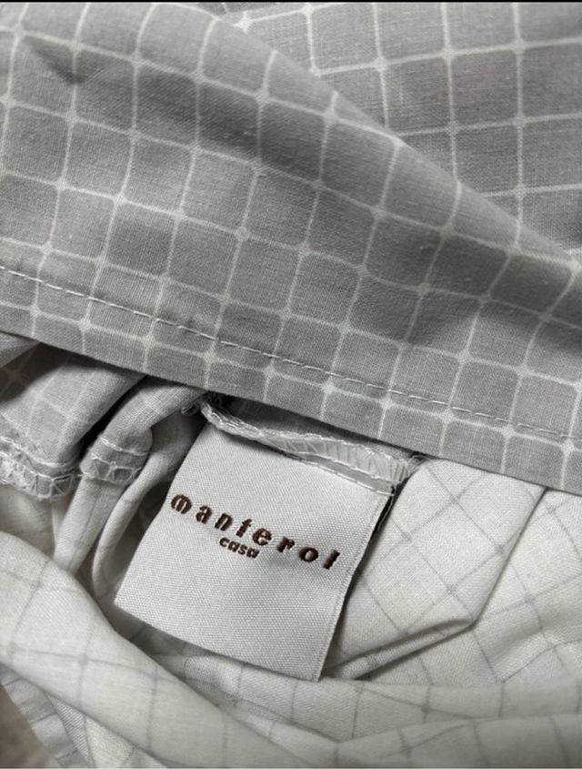 Fundas Cama 160cm Manterol Gris Blanco