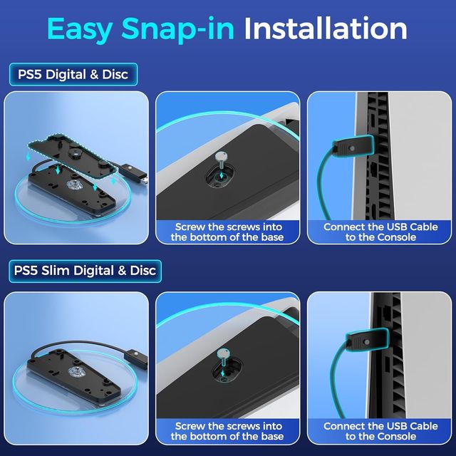 IINE Soporte vertical RGB para PS5/Slim/Pro