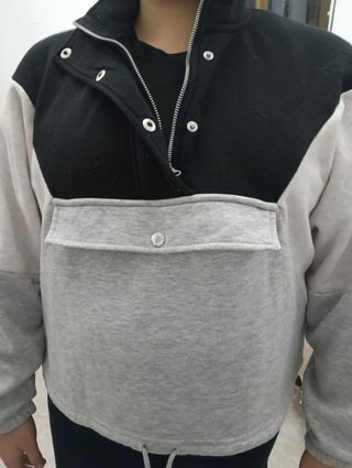 Jersey bicolor mujer - Negro Gris