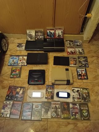 Lote consolas ps2-3-psp megadrive2 nintendo juegos