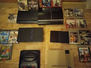Lote consolas ps2-3-psp megadrive2 nintendo juegos