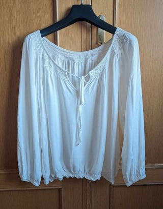 Blusa blanca lazada