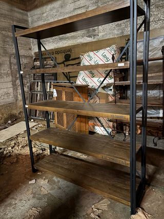 Estanteria/libreria madera y hierro forjado