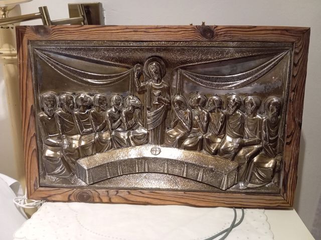 Cuadro de la última Cena de plata