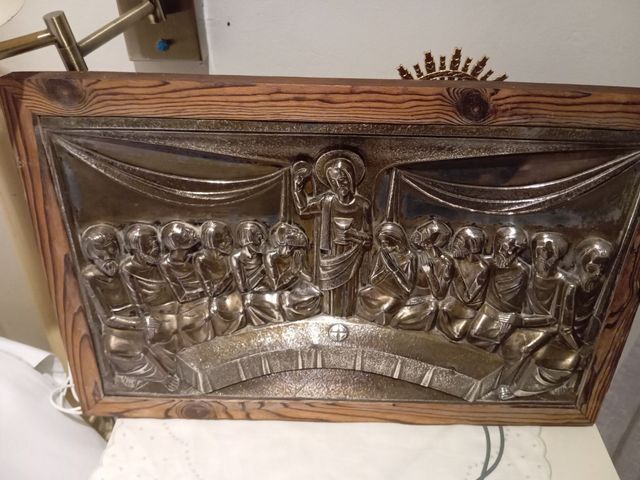 Cuadro de la última Cena de plata