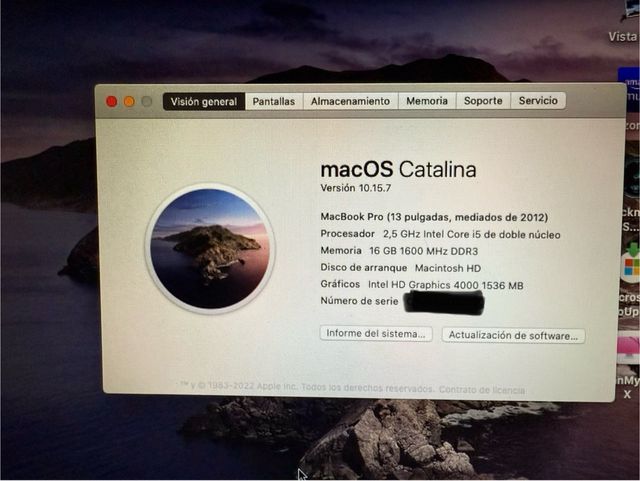 Macboock Pro 13” mediados 2012