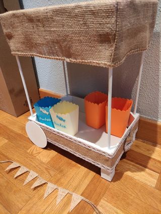 Carrito candy bar bodas - rústico