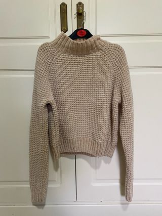 Jersey cuello alto beige - Talla 4