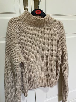 Jersey cuello alto beige - Talla 4