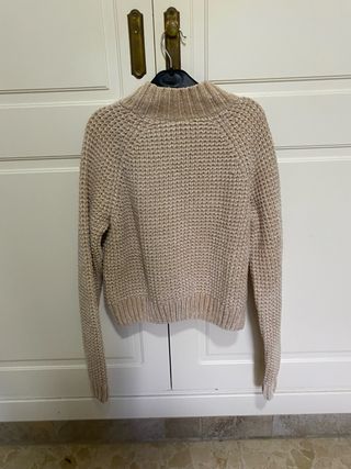Jersey cuello alto beige - Talla 4