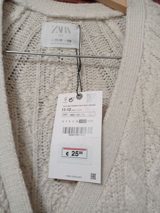 Jersey Zara beige talla 11-12 años. Sin estrenar