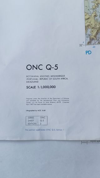 Carta Aeronáutica Moçambique 1969 e 1970