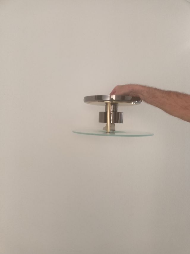 Lámpara vintage dorada y cristal