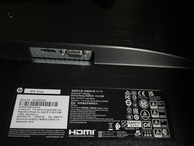 Monitor HP 27" - Impecable